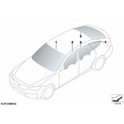BMW Side Window Fixed Rear Left (Ssg Sw Hgl) - Genuine BMW 51377412031