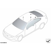 BMW Side Window Fixed Rear Left (Alu Gloss) - Genuine BMW 51377433343