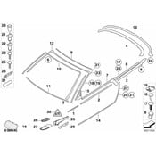 BMW Finisher Side Window Rear Left (Gloss Black) - Genuine BMW 51378036665