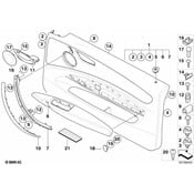 BMW Door Lining Leather Left (Black) - Genuine BMW 51417224371