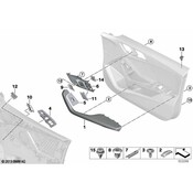 BMW Door Lock Knob Bezel - Genuine BMW 51417472853
