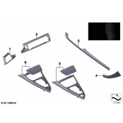 BMW Wooden Strip Door Front Left (Pianolack Sw) - Genuine BMW 51418032849