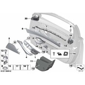 BMW Decorative Strip Door Alum.Front Left (Trace) - Genuine BMW 51418051327