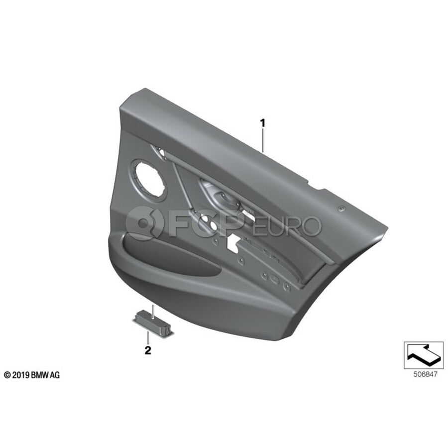 BMW Door Lining Vynil Rear Left (Black) - Genuine BMW 51427280919 | FCP ...