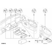 BMW Poplar Wooden Strip Door Rear Right (Dark) - Genuine BMW 51428261752