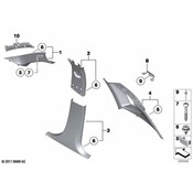 BMW Trim C--D-Pillar Right (Grey) - Genuine BMW 51432991838