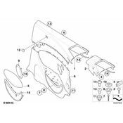 BMW Mount F Wind Deflector Right (Schilf) - Genuine BMW 51436953114