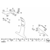 BMW Cover Column C Right (Anthrazit) - Genuine BMW 51437249674