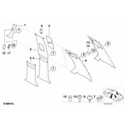 BMW Covering Column-Center Top Left (Light Grey) - Genuine BMW 51438174463