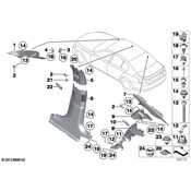 BMW Cover B-Column Upper Right (Everest Grey) - Genuine BMW 51439125954
