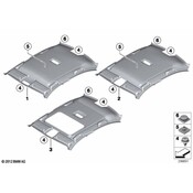 BMW Moulded Roof Lining (Everest Grey) - Genuine BMW 51447321729