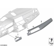 BMW Trim Instr. Panel Wood Ash Passenger (Braun) - Genuine BMW 51459292256