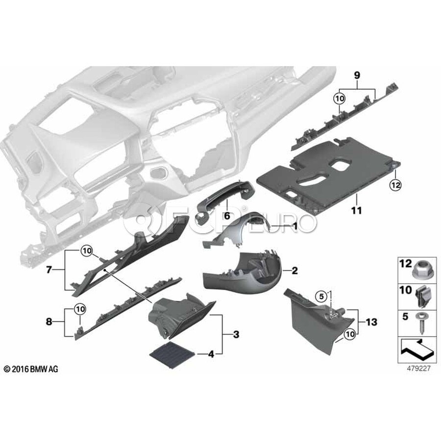 BMW Instrument Panel Storage Compartment - Genuine BMW 51459359236 ...