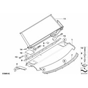 BMW Ventilation Grille Rear Window Shelf (Black) - Genuine BMW 51467066581