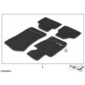 BMW Set Floor Mats Textile Sdrive (Anthrazit Lhd) - Genuine BMW 51472240928