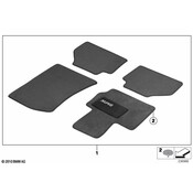 BMW Floor Mats Velours W- Heel Pad (Anthrazit Lhd) - Genuine BMW 51472240930