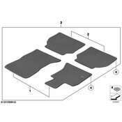 BMW Set Of Floor Mats Velours (Anthrazit Lhd) - Genuine BMW 51472346790