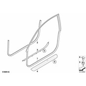 BMW Cover Entrance Left (Black) - Genuine BMW 51477011075