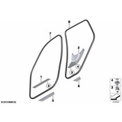 BMW Cover Strip Entrance Rear Left (Black) - Genuine BMW 51477222193