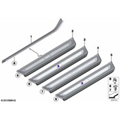 BMW Cover Strip Entrance Interior Right (Ivory White) - Genuine BMW 51477239702