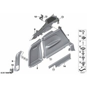BMW Left Rear Lugg.Compartment Railing (Black) - Genuine BMW 51477326625
