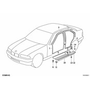 BMW Sill Strip Rear Right (Black) - Genuine BMW 51478130054