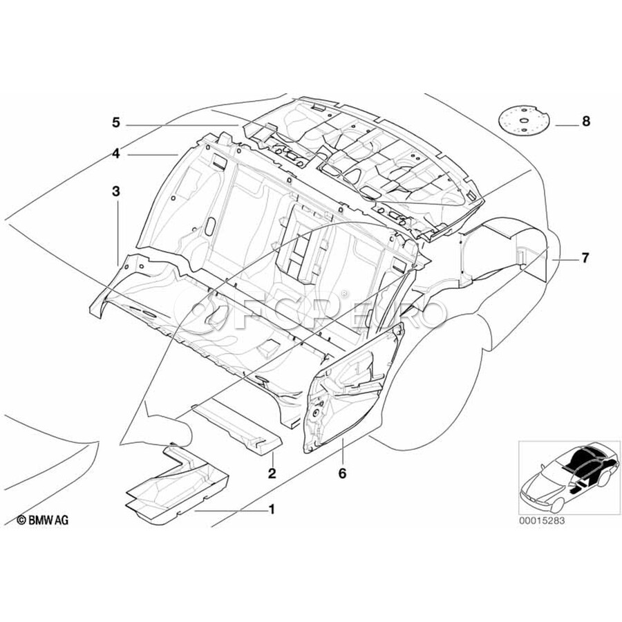 BMW Sound Insul. Lugg.Compartm.Partit.Right - Genuine BMW 51488197852 ...