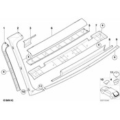 BMW Inter. Lateral Left Trunk Lid Trim Panel (Grey) - Genuine BMW 51498216727