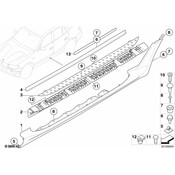 BMW Cover Footboard Right - Genuine BMW 51713403002