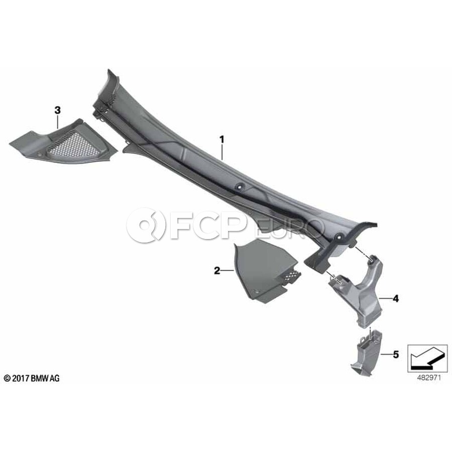 BMW Cowl Side Panel - Genuine BMW 51717399018 | FCP Euro