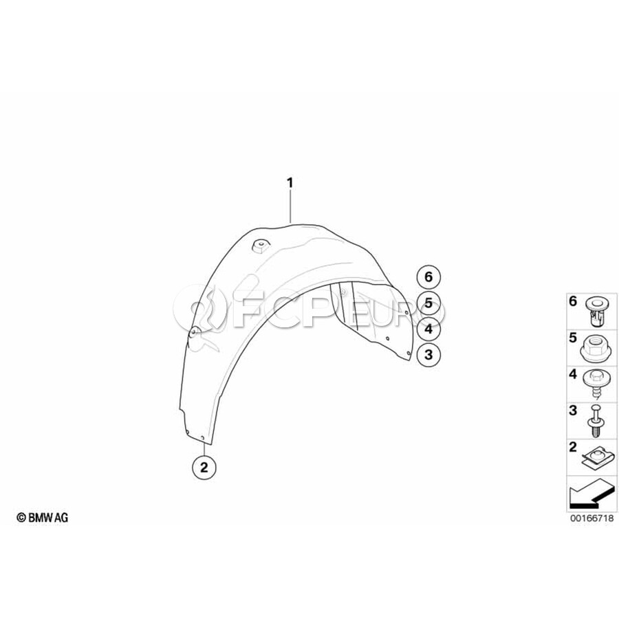 BMW Cover Wheel Housing Rear Right - Genuine BMW 51718051594 | FCP Euro