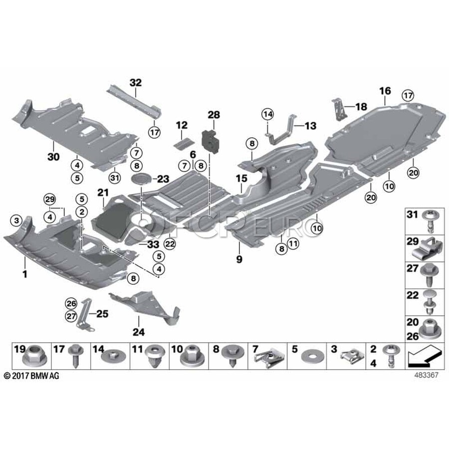 BMW Radiator Support Splash Shield - Genuine BMW 51757158385 | FCP Euro