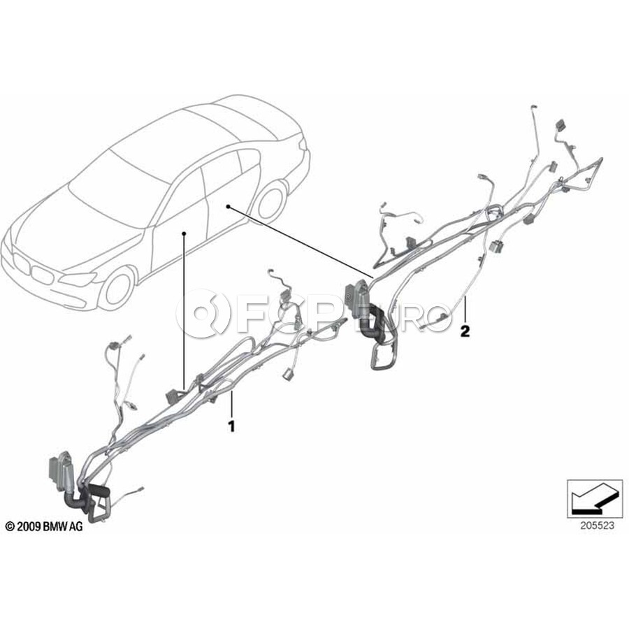 BMW Door Wiring Harness Rear - Genuine BMW 61129229990 | FCP Euro