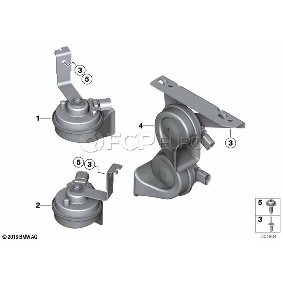 BMW OE Replacement Horn - Genuine BMW 61335A74FC1 | FCP Euro