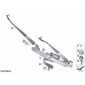 BMW Windshield Wiper Linkage - Genuine BMW 61615A3EDC5
