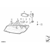 BMW Covering Cap High Beam Left (Zkw) - Genuine BMW 63117159566