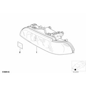 BMW Headlight Assembly Left (528i 540i E39) - Genuine BMW 63138362525