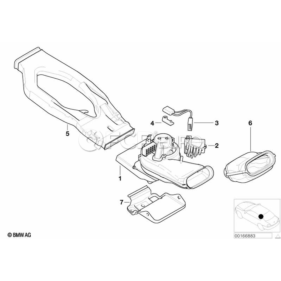 BMW Air Channel Center - Genuine BMW 64228402949 | FCP Euro