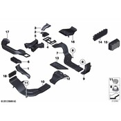 BMW Trim Air Duct Rear Cabin Left (Oyster71) - Genuine BMW 64229177841