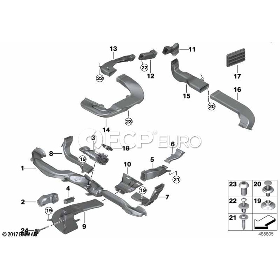 BMW Windshield Defroster Nozzle - Genuine BMW 64229320438 | FCP Euro