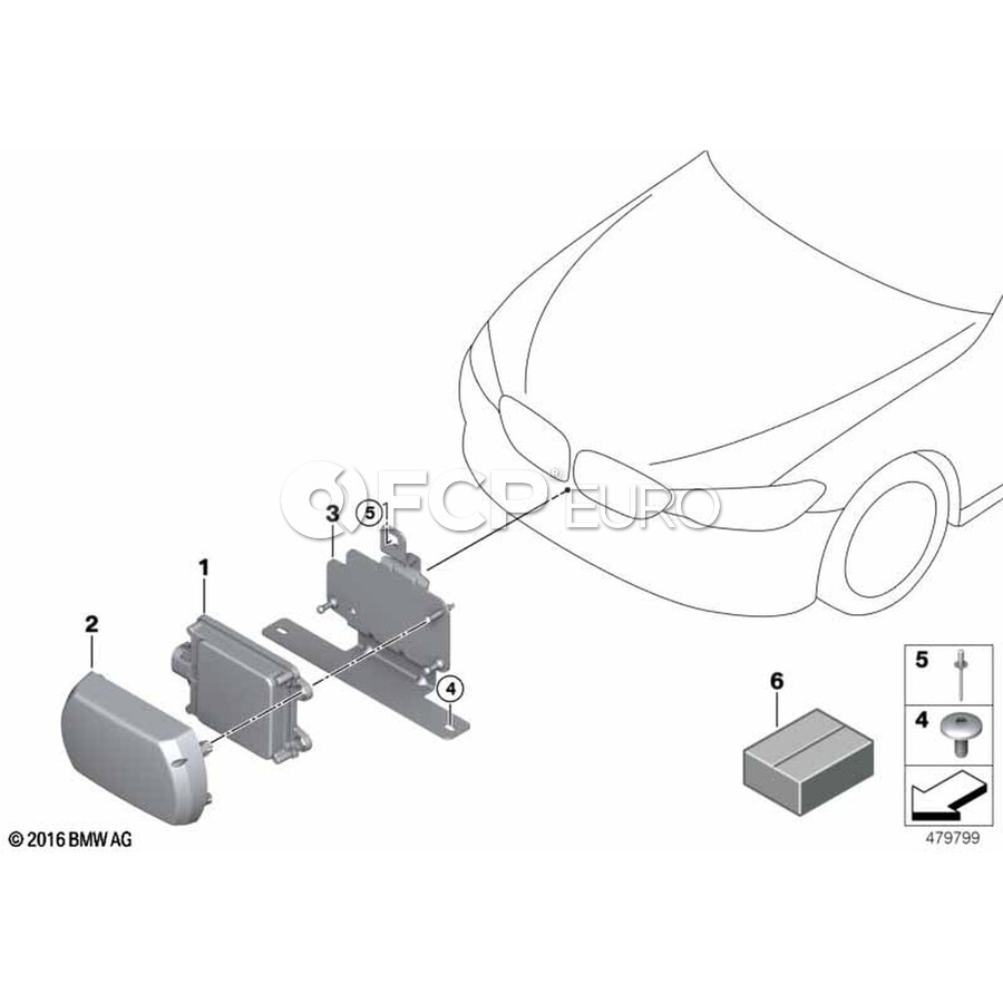 BMW Cruise Control Distance Sensor Bracket - Genuine BMW 66316873424 ...