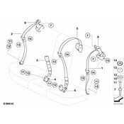 BMW Rear Upper Belt With Child Protection (Grey) - Genuine BMW 72118238831