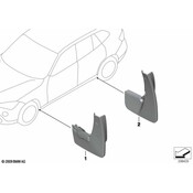 BMW Set Mud Flaps Rear (E84) - Genuine BMW 82162155851