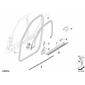 BMW Inner Right Window Channel Cover - Genuine BMW 51333330184