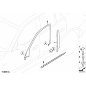 BMW Finisher Window Frame B-Pillar Fl Door (Gloss Black) - Genuine BMW 51333427653