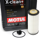 Porsche Engine Oil Change Kit (5W-30) - Motul/Hengst 95BBASEOILKT3