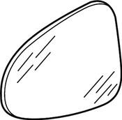 Volkswagen Door Mirror Glass - Genuine VW 7P6857521