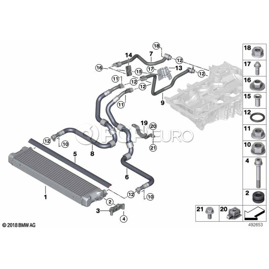 BMW Engine Oil Cooler Line - Genuine BMW 17228094806 | FCP Euro