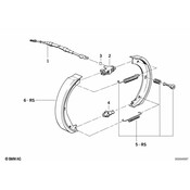 BMW Parking Brake Cable Right (740i 740iL 750iL) - Genuine BMW 35511161474