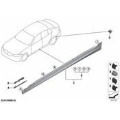 BMW Rocker Panel Molding Bracket - Genuine BMW 51777428035